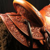 Reata Man Wade with 7/8ths fine Sheridan Style tooling. All specs provided by customer for this special custom order. Original art layout, hand tooled and Hand built by Keith Valley - Quality through and trough.